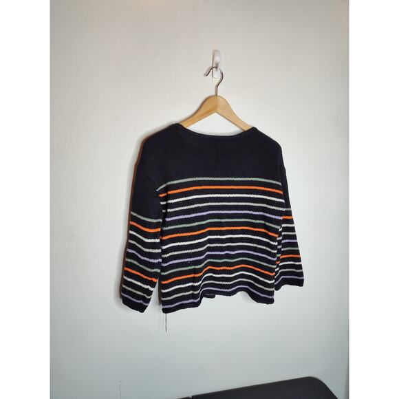 Y2K Tribal Striped Cropped Sweater size L - Picture 5 of 7